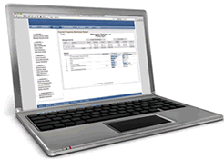 A laptop using a learning management system